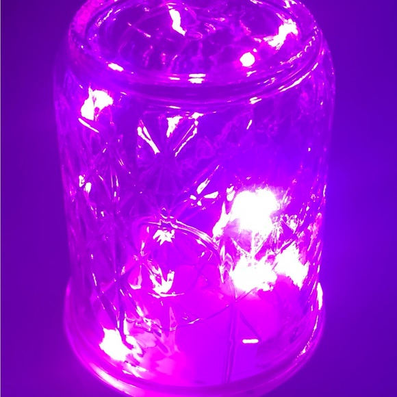 PINK 1/2 PINT MASON JAR w/ LED FAIRY-LIGHTS/HANDMADE/NWT - Picture 6 of 12
